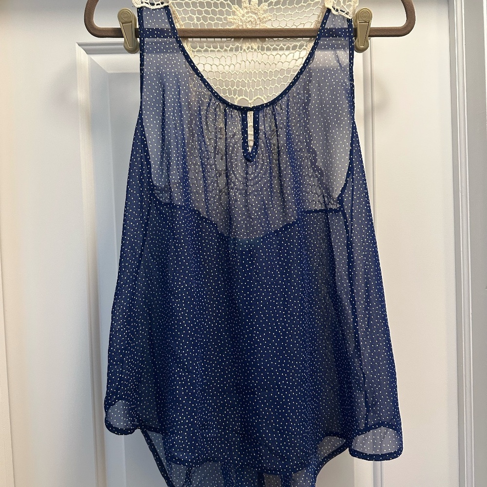 Navy blue crochet top size M